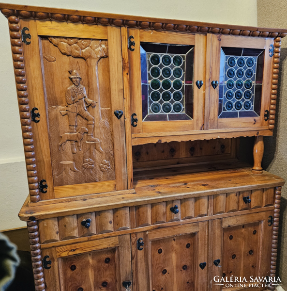 Carved pine sideboard