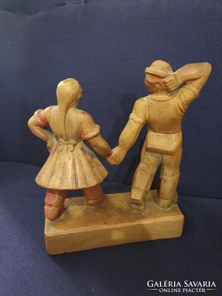 Masonry pottery - dancing couple - small sculpture
