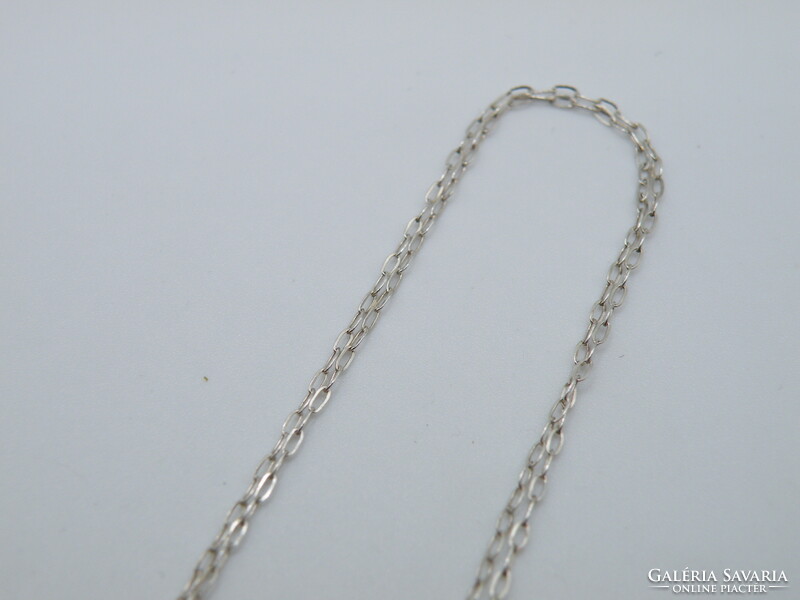 UK0213  Zöld - fehér köves ezüst medál és nyaklánc  925