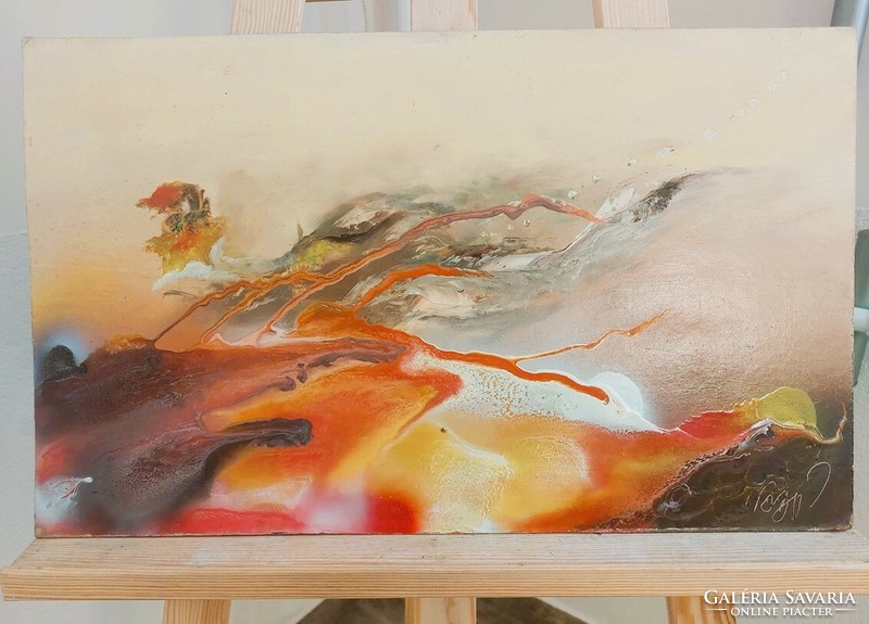 (K) Nagy István Gyökerek c festménye 30x50 cm