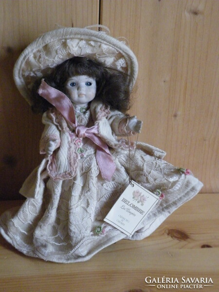 Porcelain doll numbered, Italian, handmade (hand made in Italy) - 20cm -