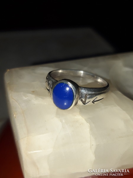 Ezüst gyűrű lápisz lazulival - 59- es méret