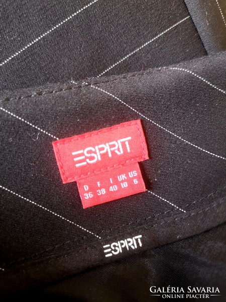 Esprit 38-as fekete szoknya, diplomata csíkos, üzleti, irodai
