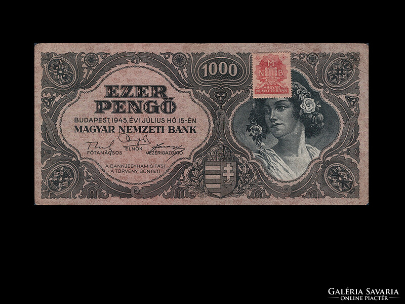1000 Pengő - 1945 - inflation series! - With a Dézma stamp - read!