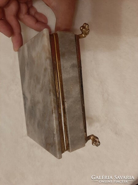 Marble jewelry holder metal box with animal legs