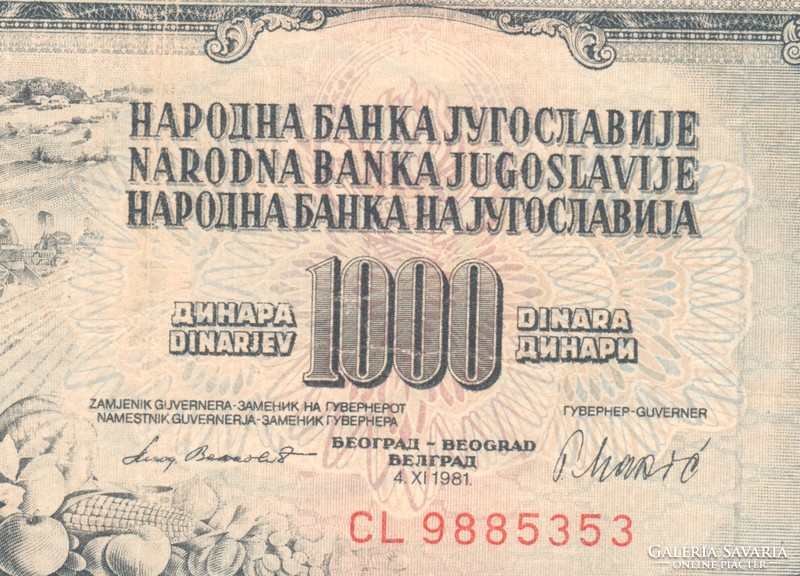 *1000 DINARA 1981 JGOSZLÁVIA*