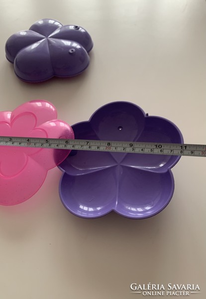 Large jewelery holder with a diameter of approx. 16 cm, glittery flowers for pink girls