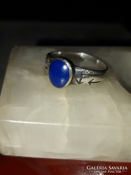 Ezüst gyűrű lápisz lazulival - 59- es méret