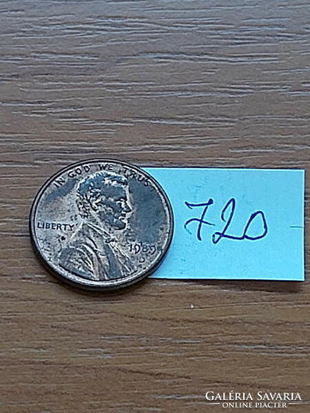 Usa 1 cent 1989 / d, abraham lincoln, copper-zinc 720