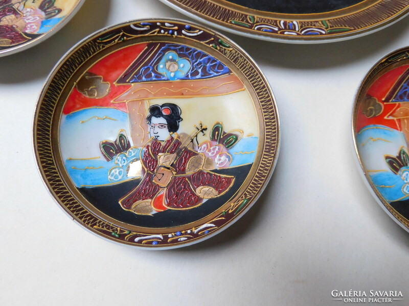 Japán satsuma kézzel festett desszertes készlet - 7 darab