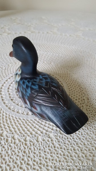 Beautiful, handmade wooden duck figure, decoration