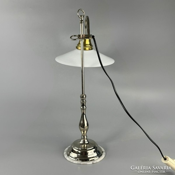 Bank lamp with milk glass shade - ca. 1940/50