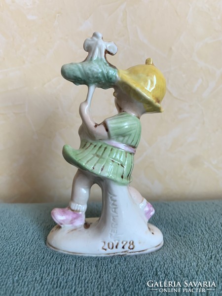 German porcelain little girl with a maypole in her hand