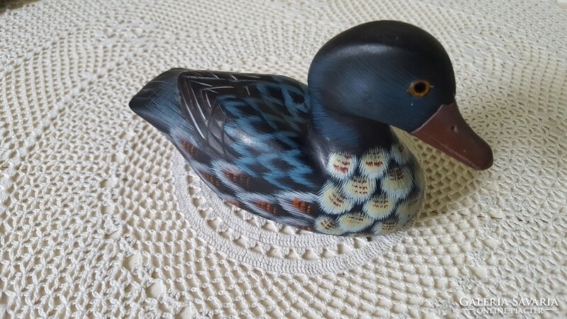 Beautiful, handmade wooden duck figure, decoration