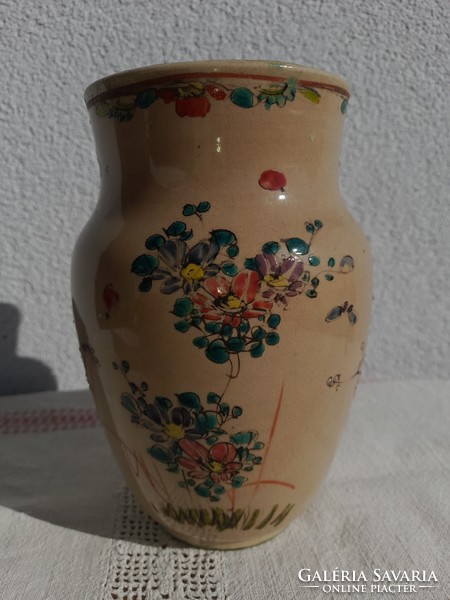 Orientalist historicizing faience lamp / vase, xix. Szd, hand painted, signed