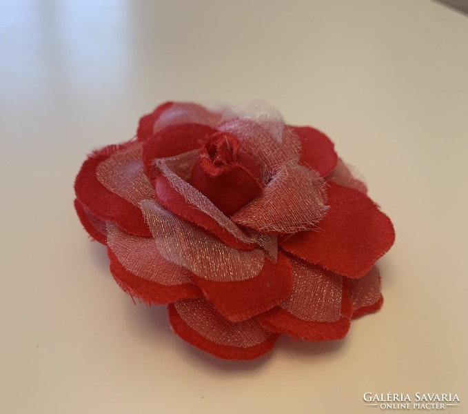 New handmade large 9cm red flower rose 3d layered hair clip brooch pin hair clip clip hair clip