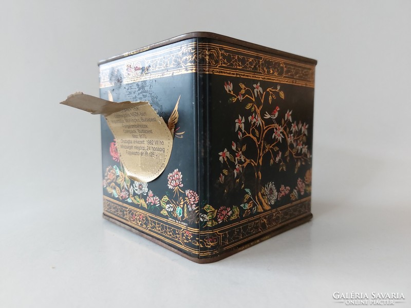 Old metal box oriental pattern retro tea box 1982 monimpex compack