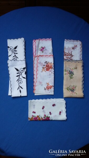 7 Old, unused girl's cotton handkerchief