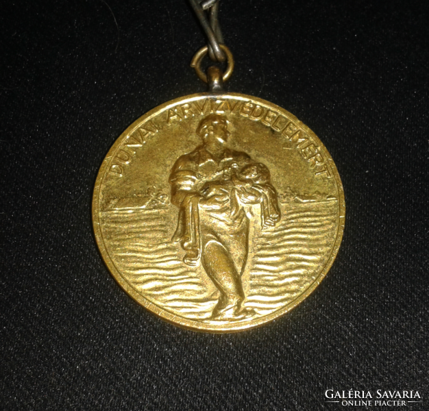 1954. Commemorative medal for annual Danube flood protection - award on original ribbon