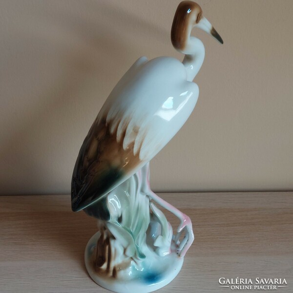 Large 34 cm Cluj porcelain stork figure