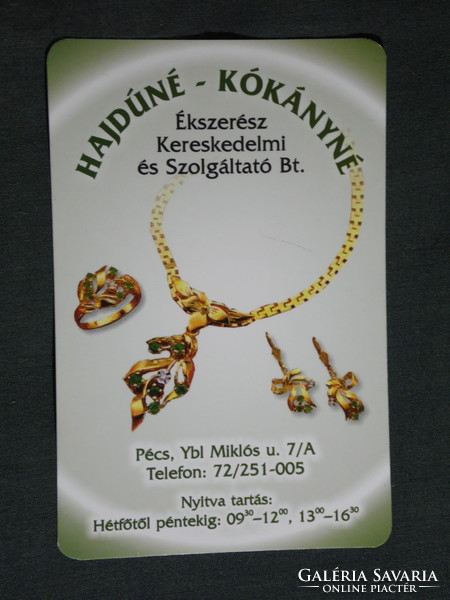 Card calendar, Hajdúné kókányné jeweler shop, Pécs, ring, necklace, 2006, (6)