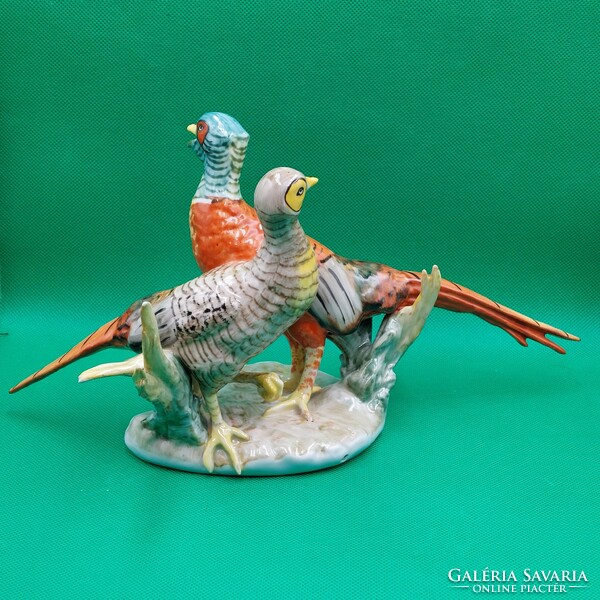A rare collector's figurine of a pair of pheasants from Cluj