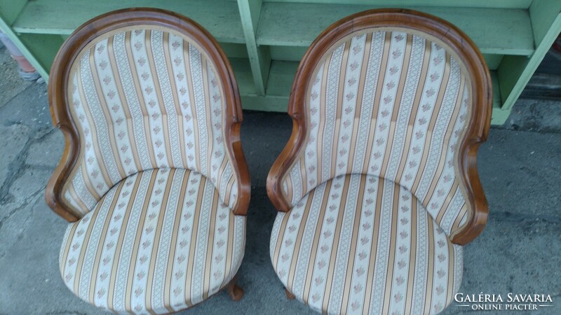 2 small baroque armchairs
