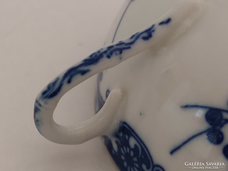 Régi japán porcelán csésze cseresznyevirágos kék fehér teás