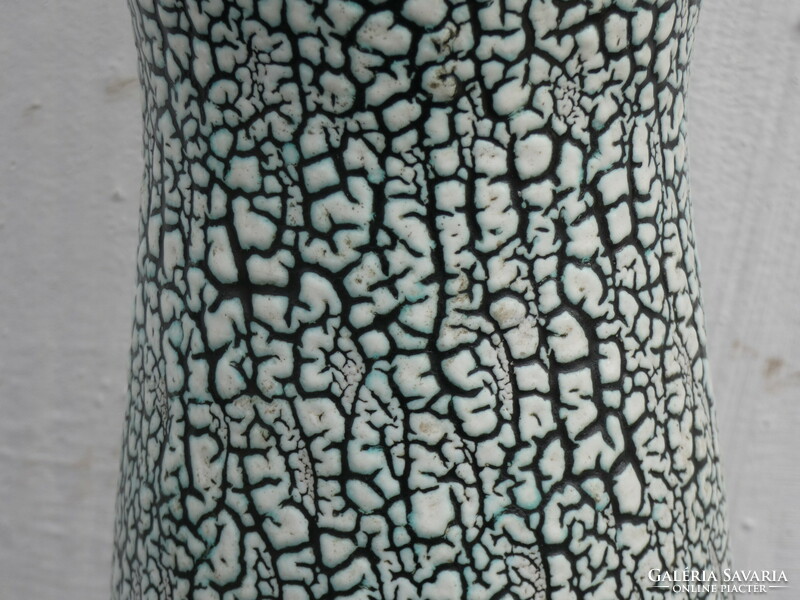 Károly Bán's cracked glazed applied art vase from the 1960s