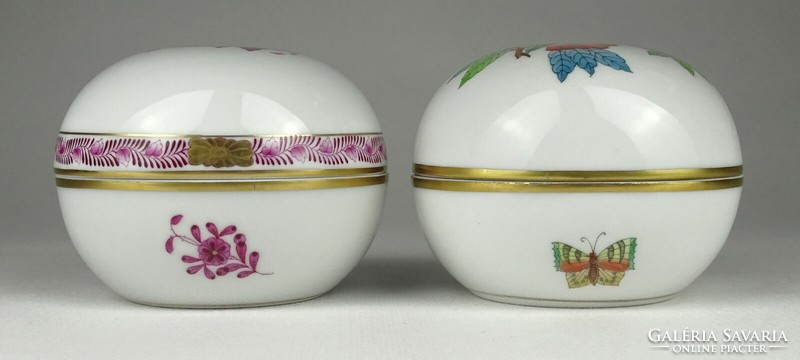 1Q466 Régi sérült Herendi porcelán bonbonier 2 darab