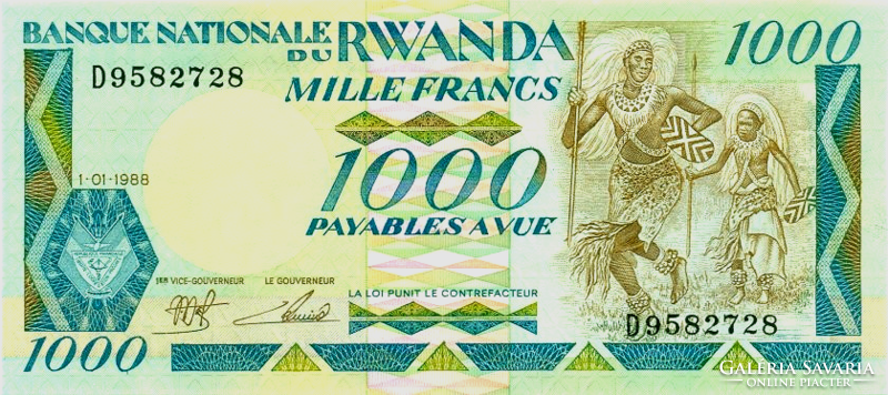 Ruanda 1000 Frank 1988 UNC