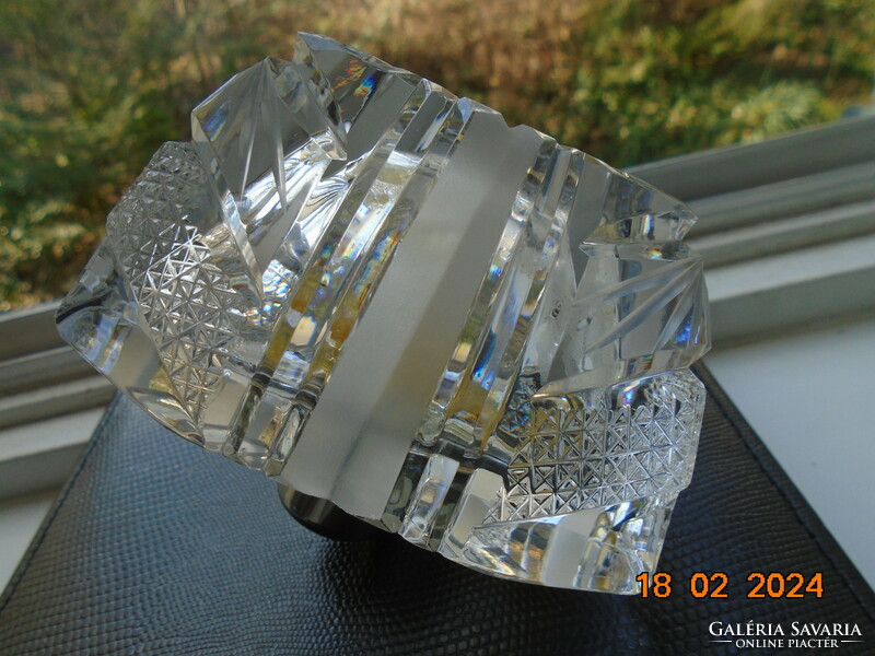 Art-Deco antik nehéz kristály parfűmös üveg,üvegműves műremek 674 g (!)