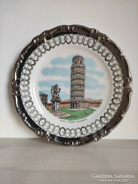 Winterling swarzenbach bavaria germani richly run porcelain bowl Leaning Tower of Pisa with silver glaze