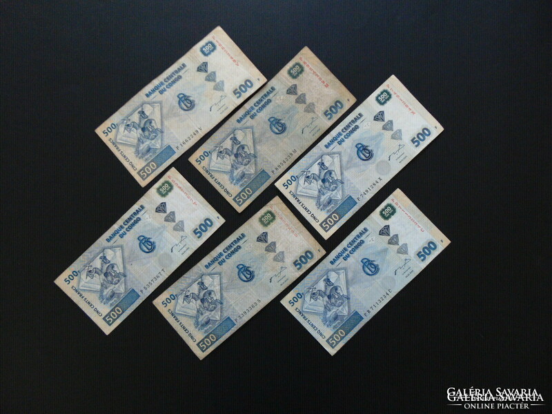 Congo 6 pieces 500 francs 2002 lot !