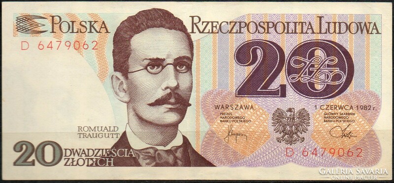 D - 104 - foreign banknotes: 1982 Poland 20 zlotych
