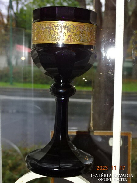 Antique moser glass goblet with base 18 cm !!!