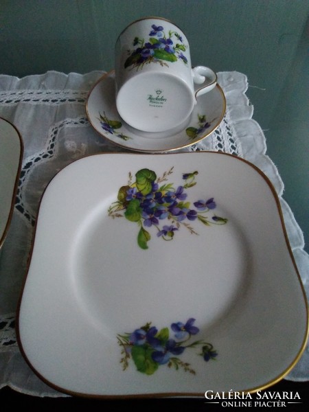 The quality Swedish Heckefors porcelain with a violet pattern for a stylish breakfast!