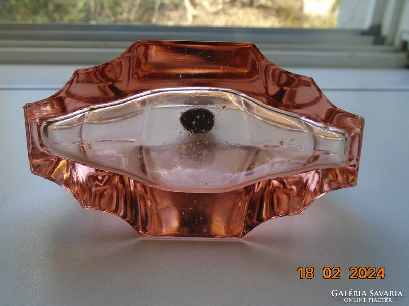 Art-deco antique salmon pink steamed glass