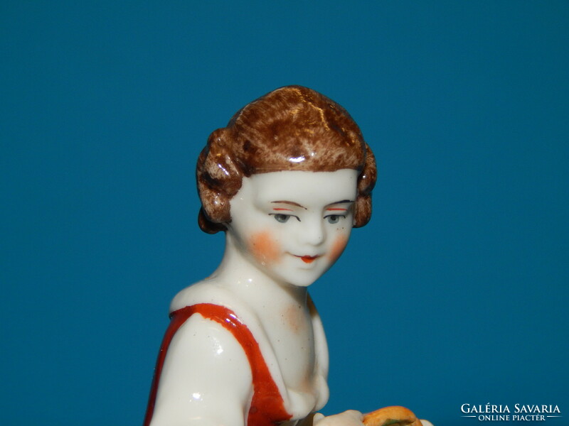 Naples, 1800s porcelain figure in lace dress, with lace defects