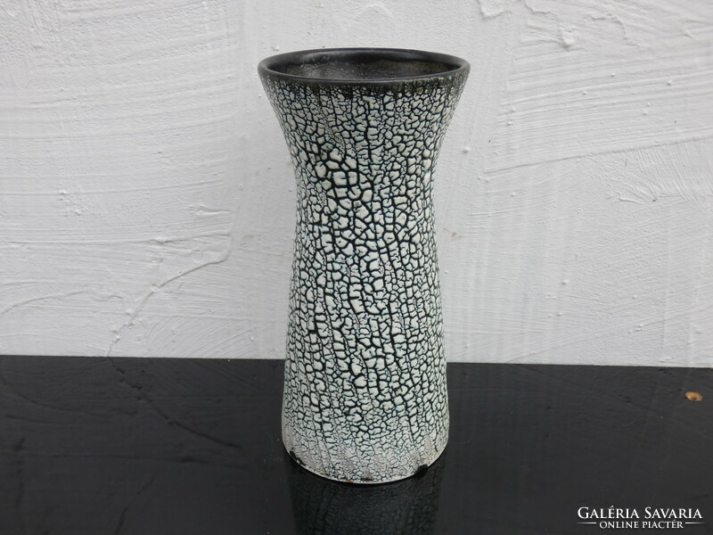 Károly Bán's cracked glazed applied art vase from the 1960s