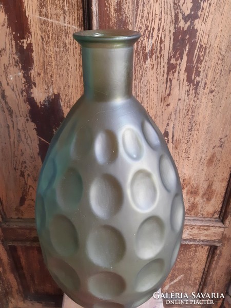 Matt green glass vase