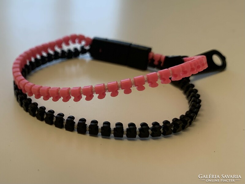 New pink black zip lock zip lock detachable designer bracelet bangle bracelet