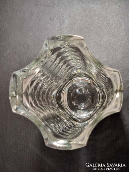 Rare French pamono, luminarc, arc deco cast glass vase. Designed by J.G. Duwald
