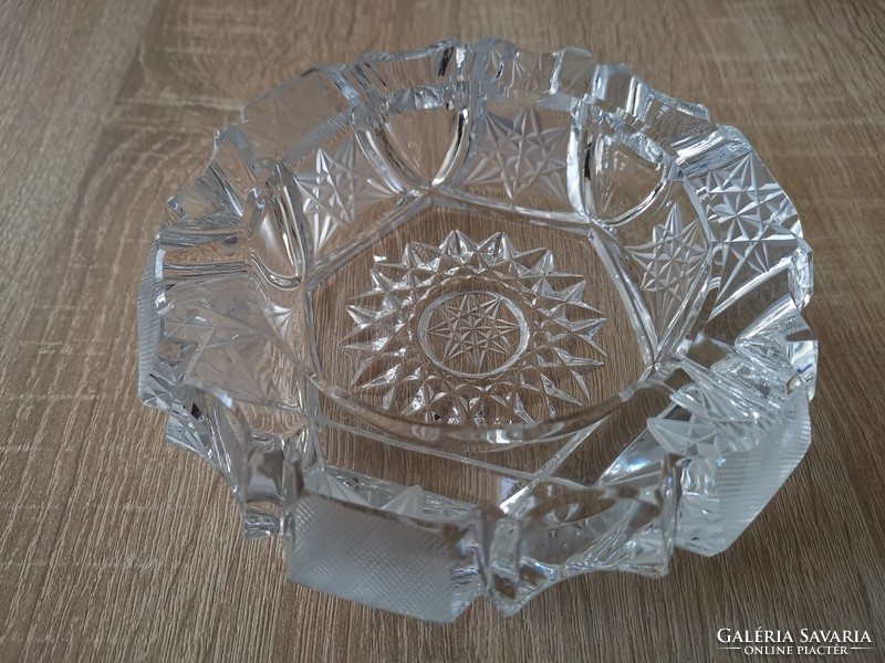 Thick-walled crystal ashtray