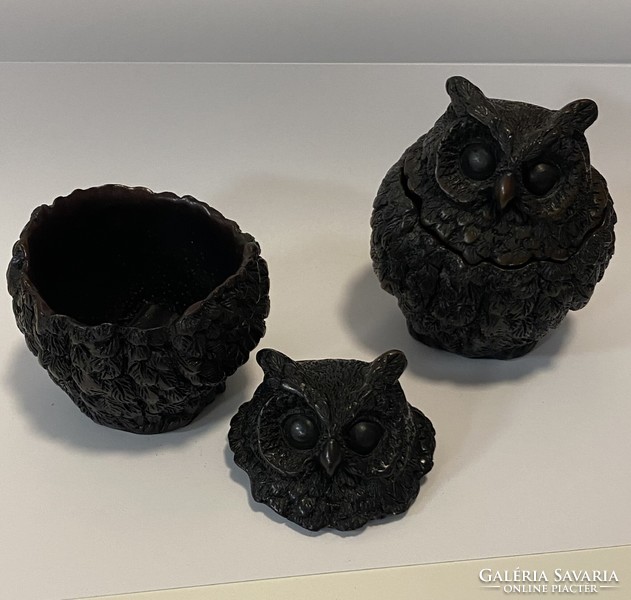 From the owl collection, an owl-shaped jewelry box with a lid, inside a trinket holder, book decoration 9 cm