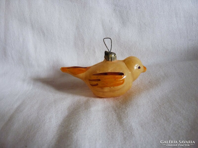 Old glass Christmas tree decoration! - Colorful bird!