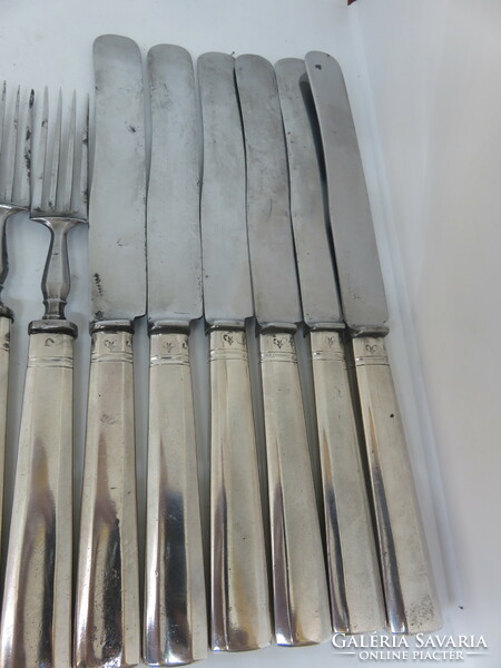 6 Personal 13-lat antique silver cutlery.