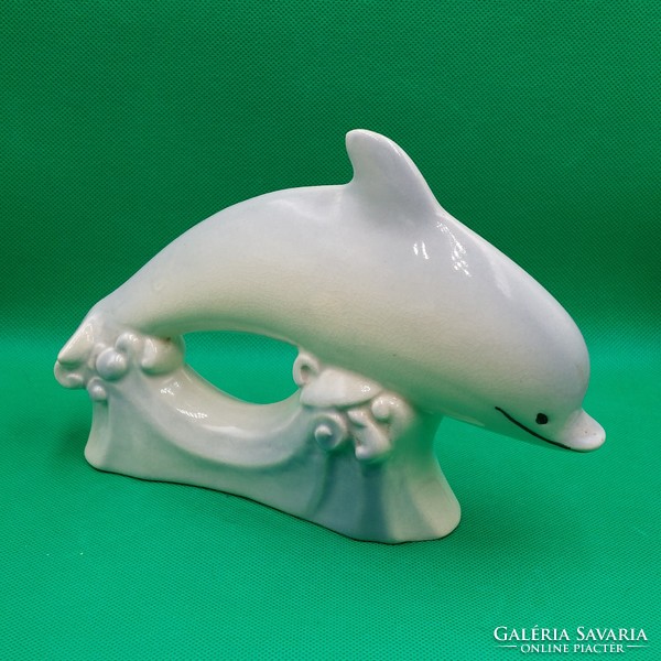 Retro Segesvár ceramic dolphin figure