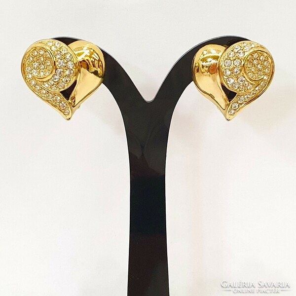Original givenchy 18kt gold-plated crystal earrings