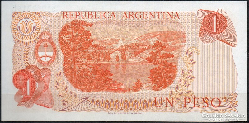 D - 114 - foreign banknotes: 1969 argentina 1 peso